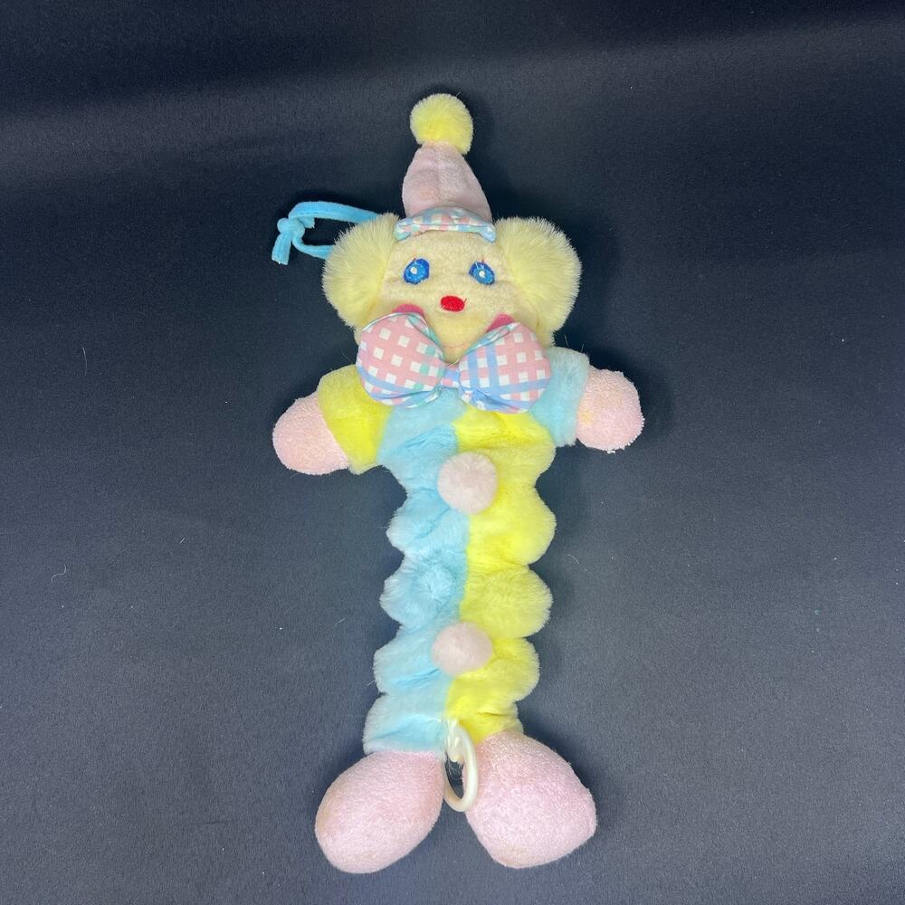 Vintage Clown Musical Crib Pull Pastel‎ Plush Plays Lullaby MTY International